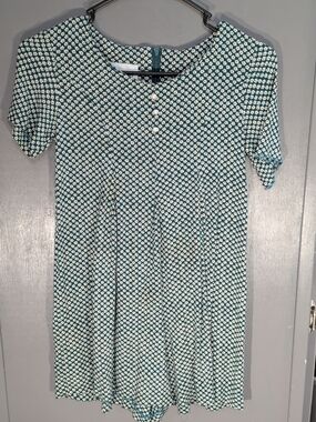 Byer California Teal and White Mini Dress